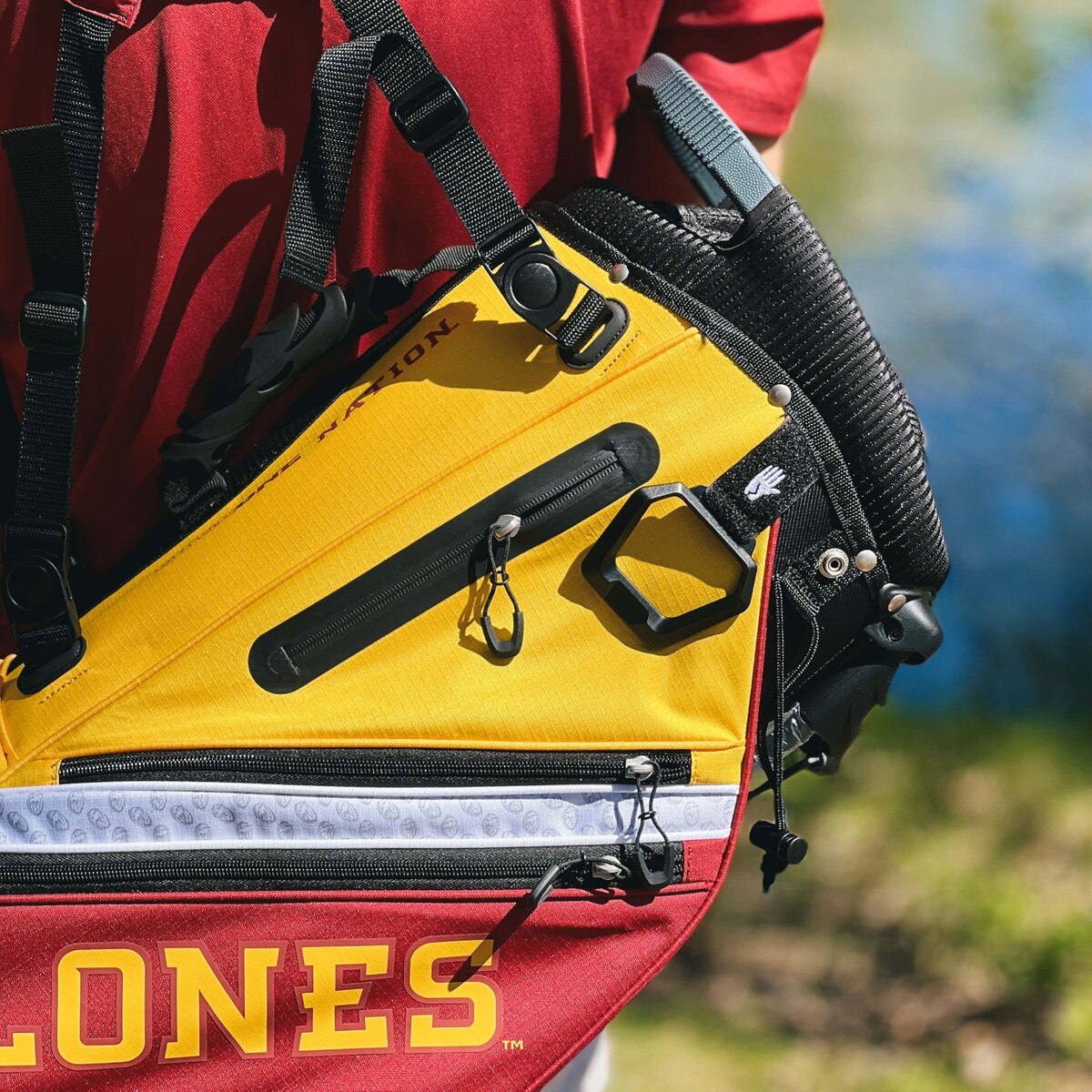 I-State Cyclones Cardinal & Gold Back Nine Stand Golf Bag